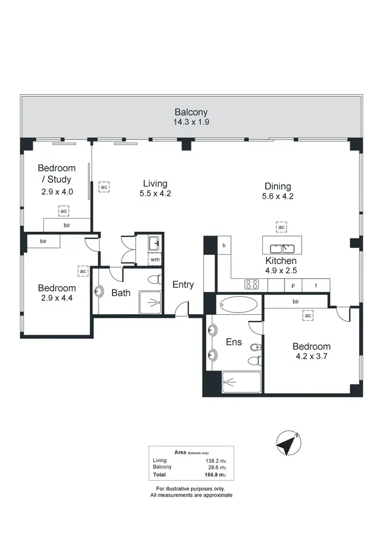 Floorplan of Homely apartment listing, 603/61-69 Brougham Place, North Adelaide SA 5006