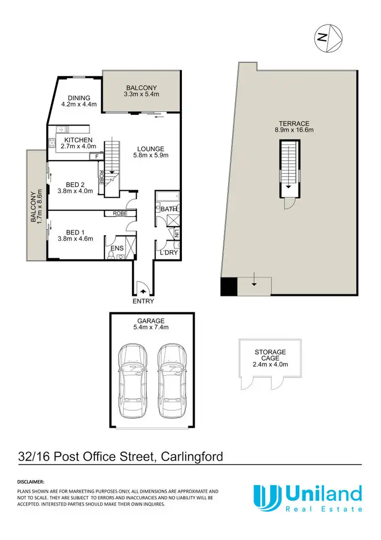 Floorplan of Homely apartment listing, 32/16 Post Office Street, Carlingford NSW 2118
