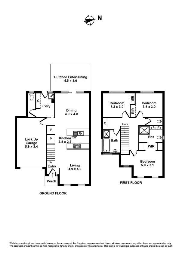 Floorplan of Homely townhouse listing, 9 Fittis Street, Newport VIC 3015