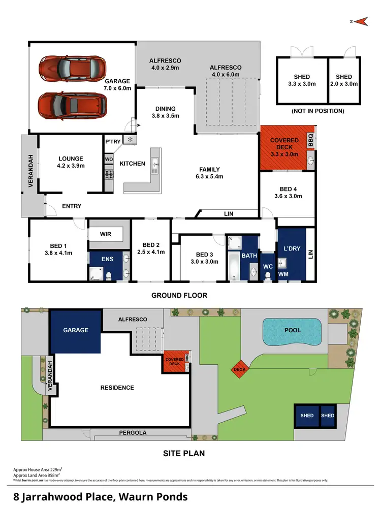 Floorplan of Homely house listing, 8 Jarrahwood Place, Waurn Ponds VIC 3216