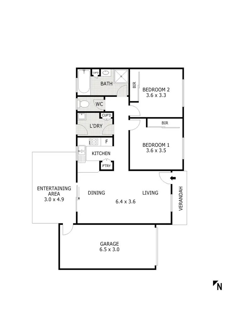 Floorplan of Homely unit listing, 2/38 Black Street, Long Gully VIC 3550