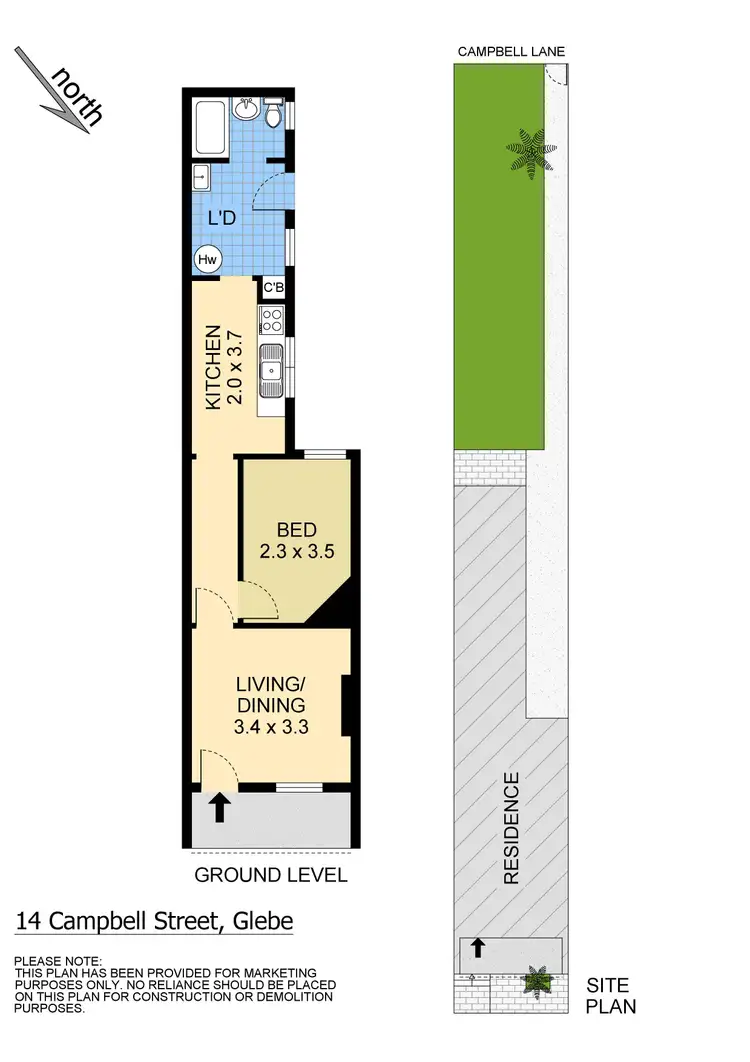 Floorplan of Homely terrace listing, 14 Campbell Street, Glebe NSW 2037