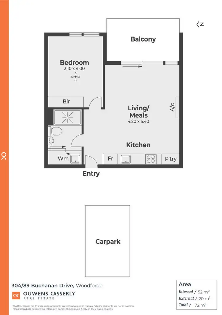 Floorplan of Homely apartment listing, 304/89 Buchanan Drive, Woodforde SA 5072