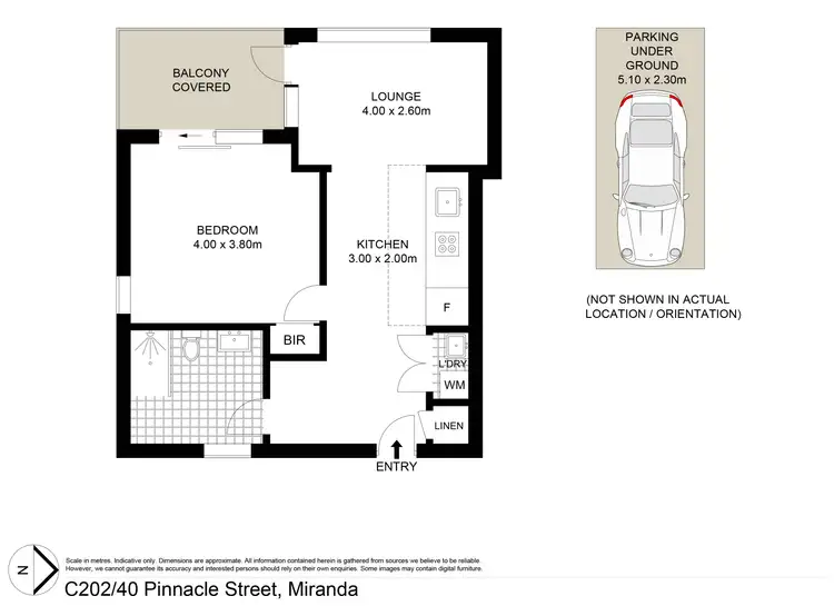 Floorplan of Homely apartment listing, C202/40 Pinnacle Street, Miranda NSW 2228