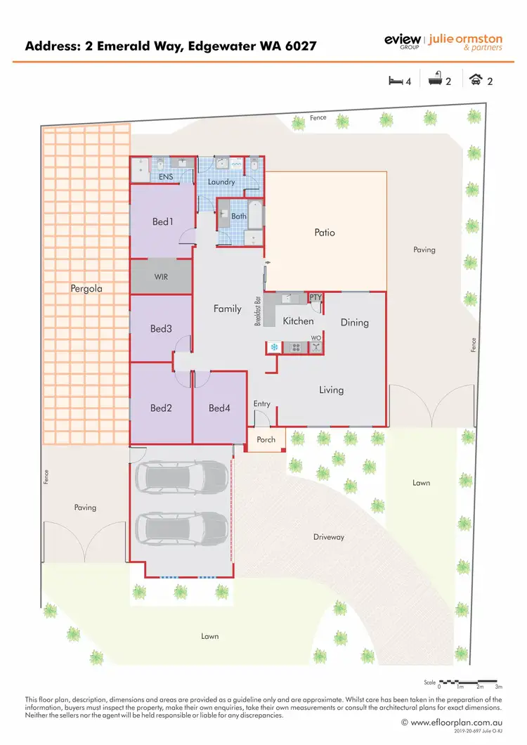 Floorplan of Homely house listing, 2 Emerald Way, Edgewater WA 6027