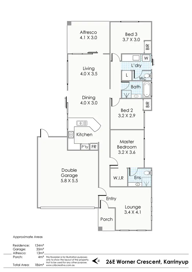 Floorplan of Homely house listing, 26e Worner Crescent, Karrinyup WA 6018
