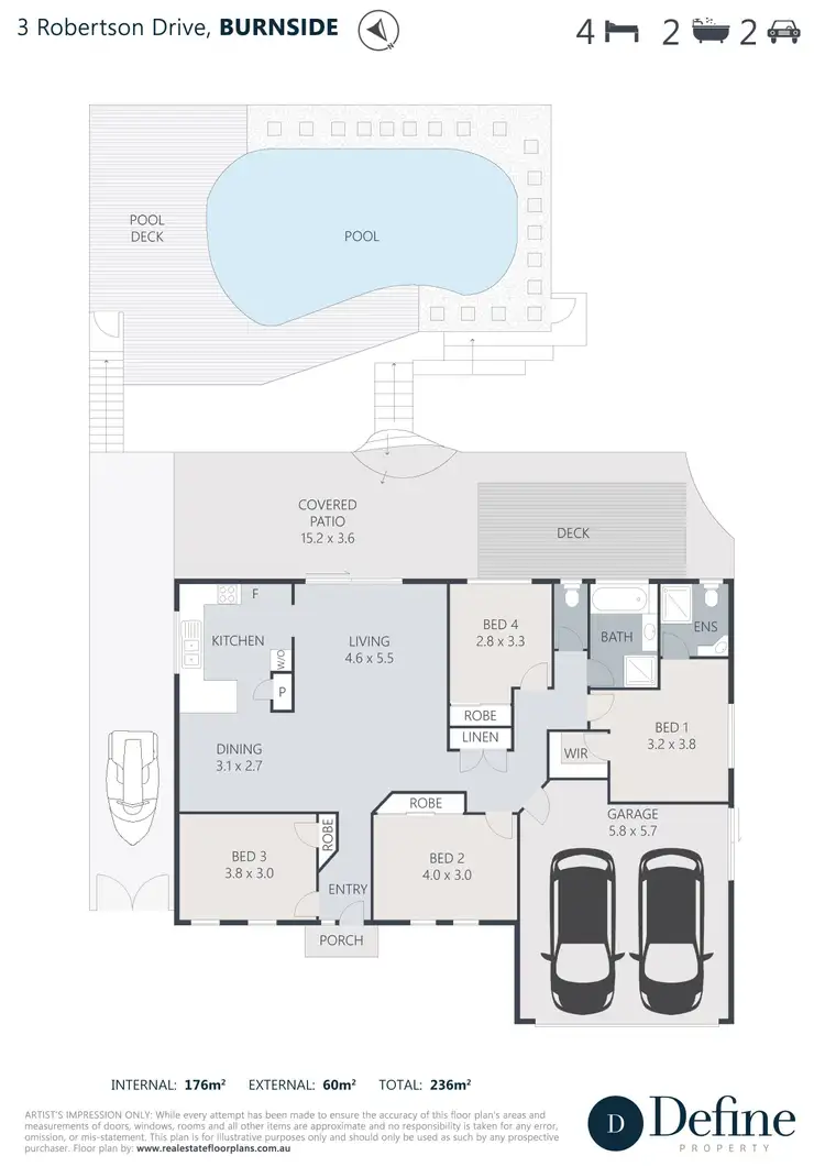 Floorplan of Homely house listing, 3 Robertson Drive, Burnside QLD 4560