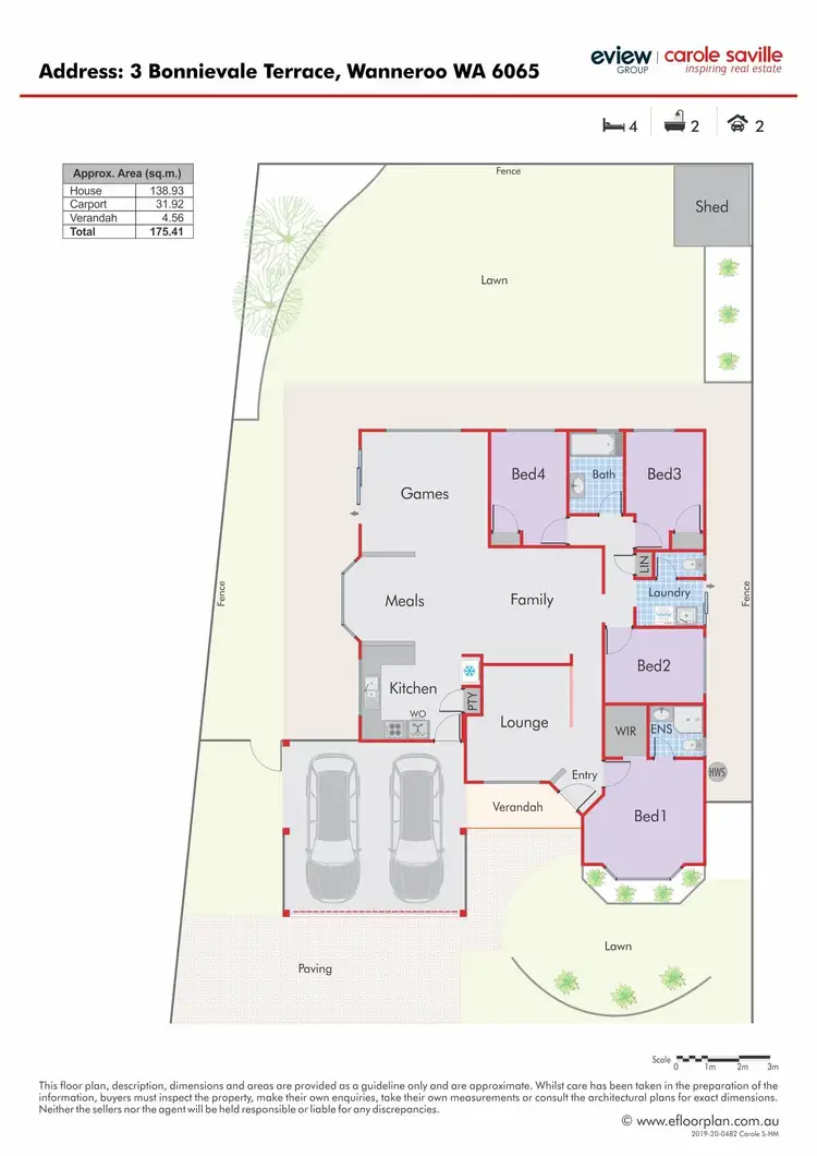 Floorplan of Homely house listing, 3 Bonnievale Terrace, Wanneroo WA 6065