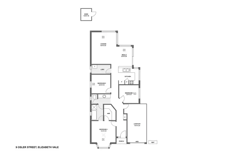 Floorplan of Homely house listing, 9 Osler Street, Elizabeth Vale SA 5112