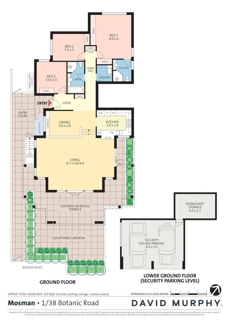 Floorplan of Homely semi-detached listing, 1/38 Botanic Road, Mosman NSW 2088