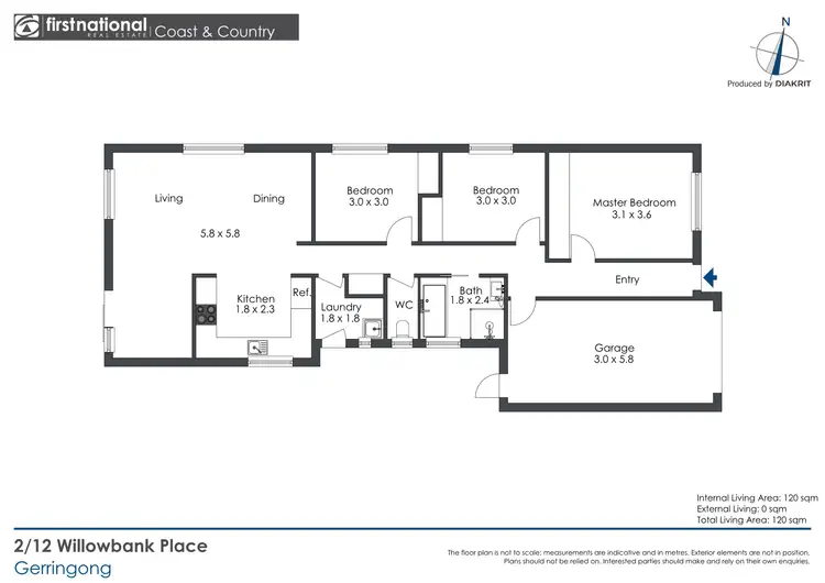 Floorplan of Homely semi-detached listing, 2/12 Willowbank Place, Gerringong NSW 2534