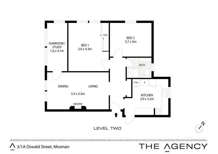 Floorplan of Homely apartment listing, 3/1A Oswald Street, Mosman NSW 2088