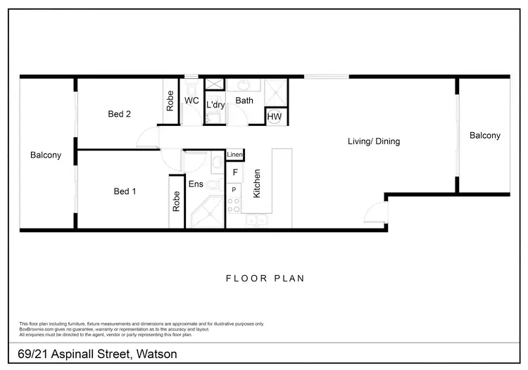 Floorplan of Homely apartment listing, 69/21 Aspinall Street, Watson ACT 2602