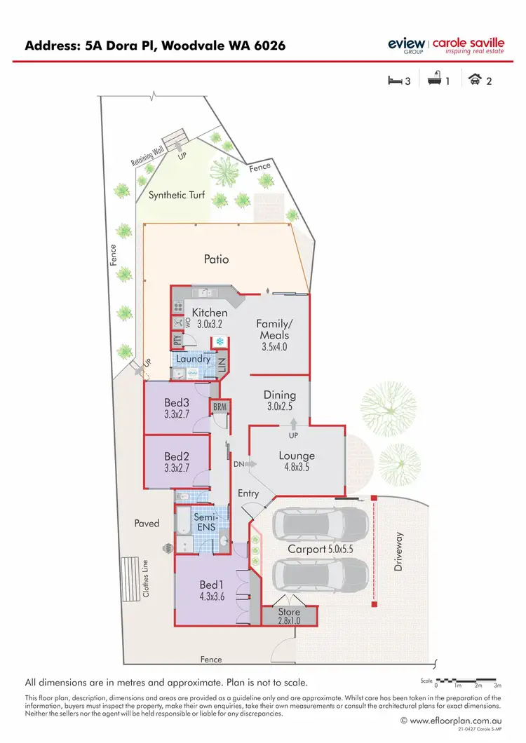 Floorplan of Homely semi-detached listing, 5a Dora Place, Woodvale WA 6026