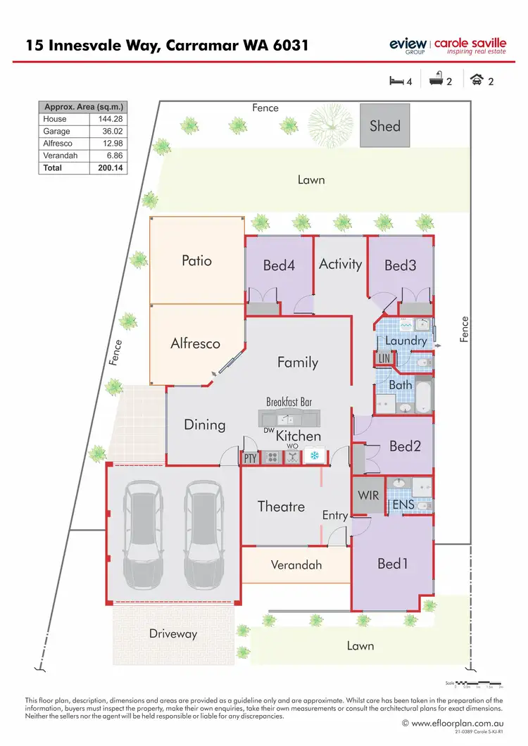Floorplan of Homely house listing, 15 Innesvale Way, Carramar WA 6031
