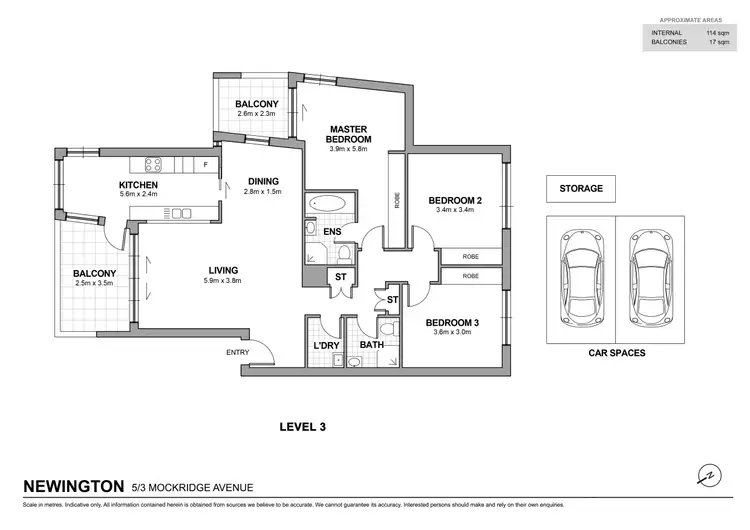 Floorplan of Homely apartment listing, 5/3 Mockridge Avenue, Newington NSW 2127