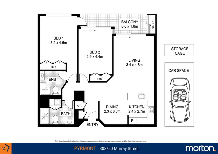 Floorplan of Homely apartment listing, 308/50 Murray Street, Sydney NSW 2000