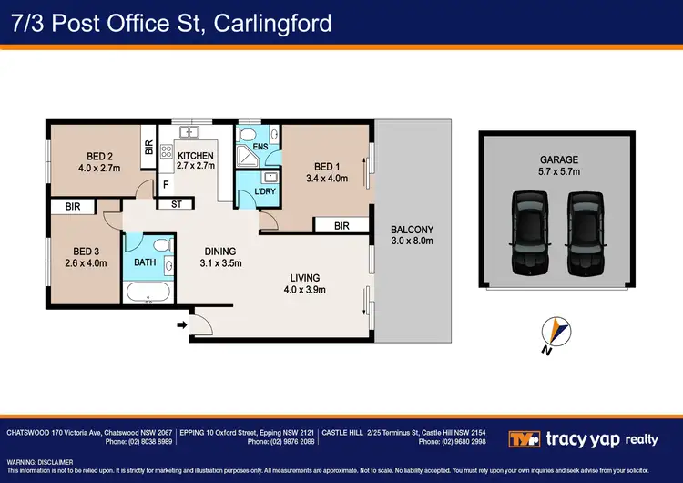 Floorplan of Homely apartment listing, 7/3 Post Office Street, Carlingford NSW 2118