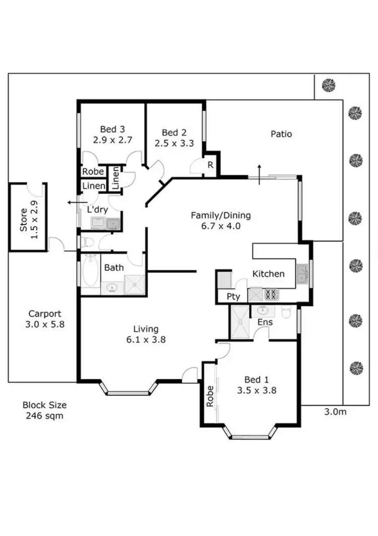 Floorplan of Homely villa listing, 3/78 McMillan Street, Victoria Park WA 6100