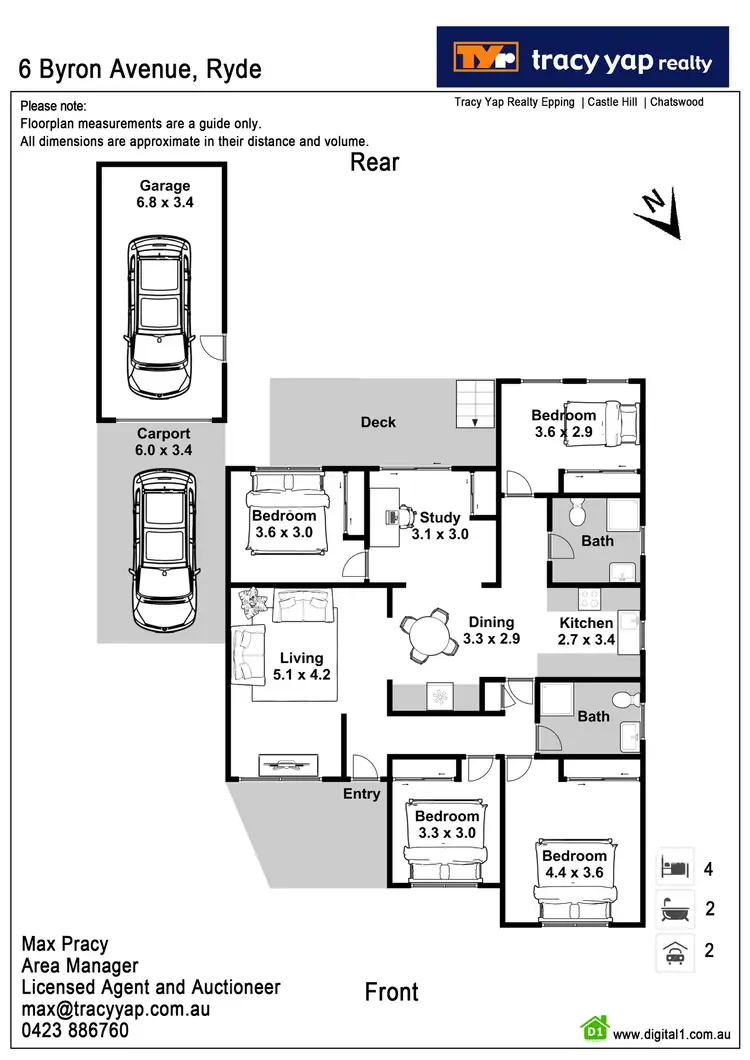 Floorplan of Homely house listing, 6 Byron Avenue, Ryde NSW 2112