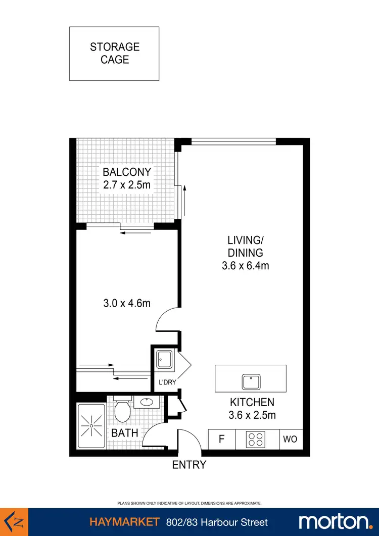 Floorplan of Homely apartment listing, 802/83 Harbour Street, Haymarket NSW 2000