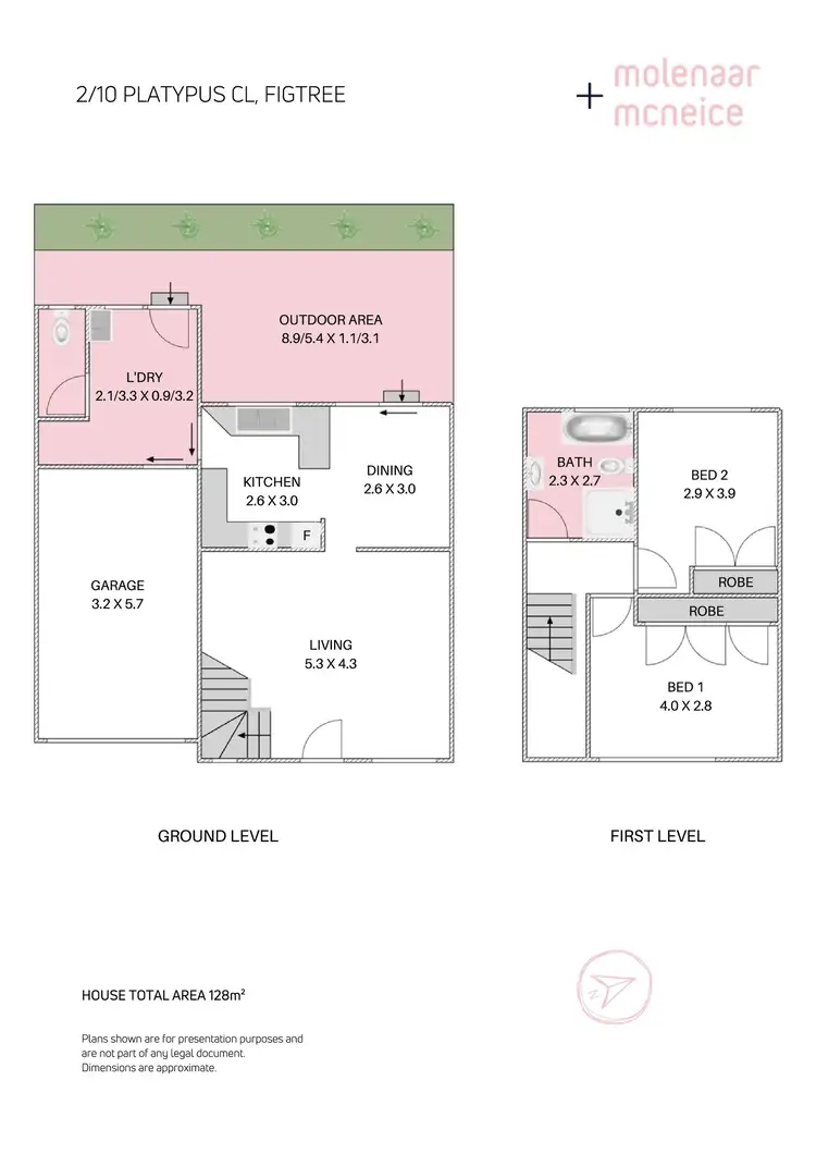Floorplan of Homely townhouse listing, 2/10 Platypus Close, Figtree NSW 2525