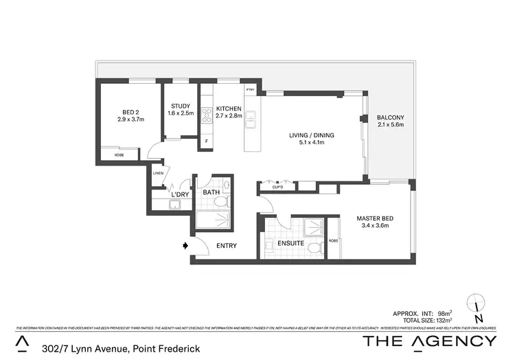 Floorplan of Homely apartment listing, 302/7 Lynn Avenue, Point Frederick NSW 2250
