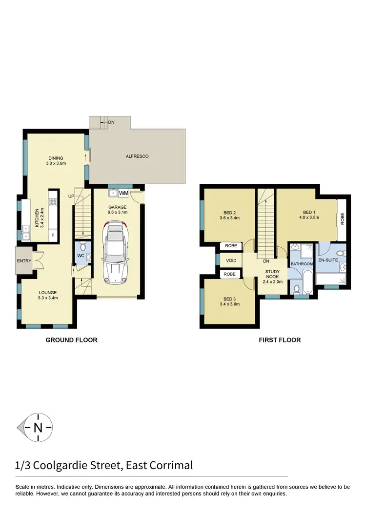 Floorplan of Homely townhouse listing, 1/3 Coolgardie Street, East Corrimal NSW 2518