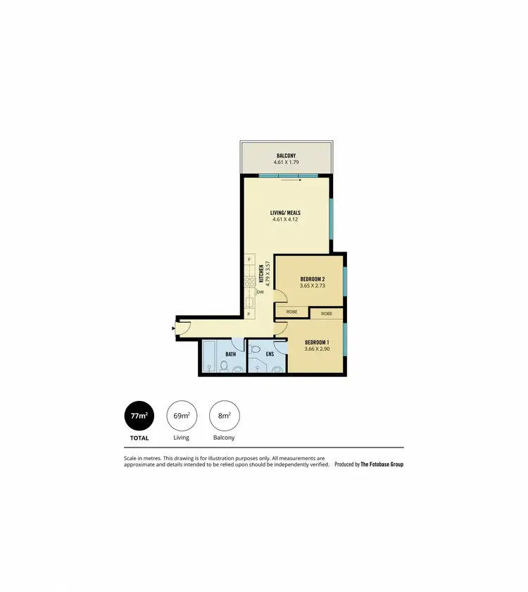 Floorplan of Homely apartment listing, 622/16 Holdfast Promenade, Glenelg SA 5045