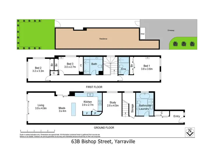 Floorplan of Homely townhouse listing, 63B Bishop Street, Yarraville VIC 3013