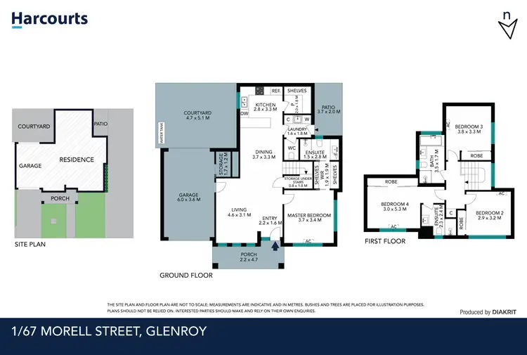 Floorplan of Homely townhouse listing, 1/67 Morell Street, Glenroy VIC 3046