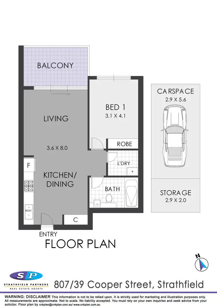 Floorplan of Homely apartment listing, Level 8/807/39 Cooper Street, Strathfield NSW 2135