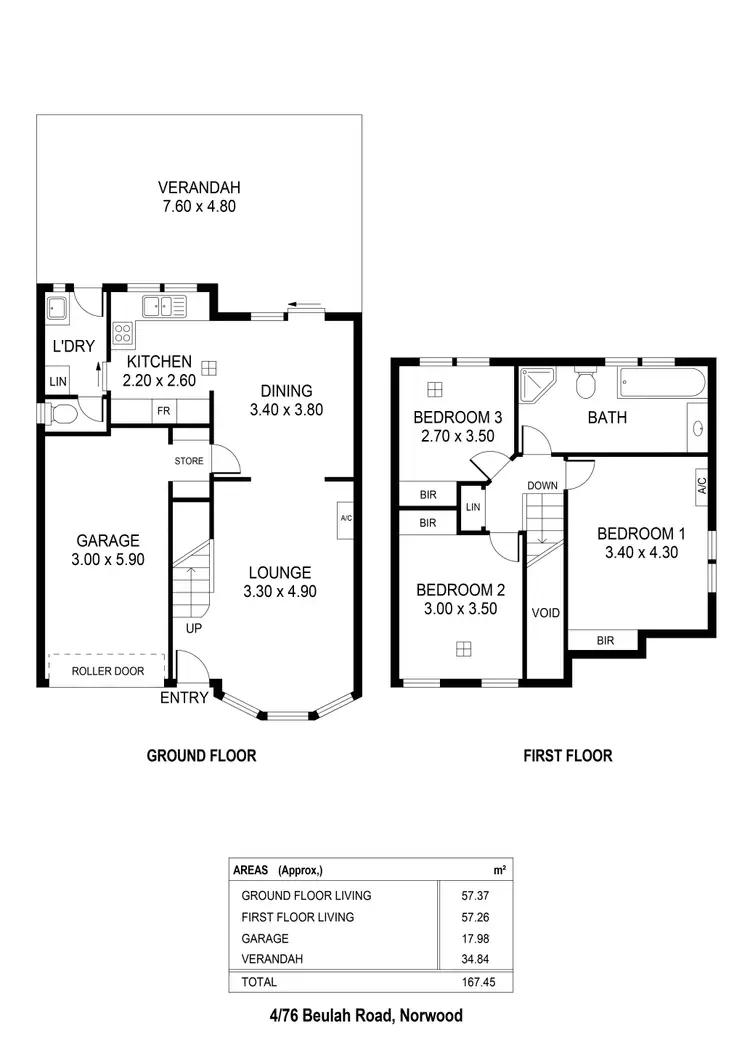 Floorplan of Homely townhouse listing, 4/75 Beulah Road, Norwood SA 5067