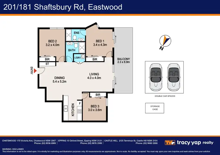 Floorplan of Homely apartment listing, 201/181 Shaftsbury Road, Eastwood NSW 2122