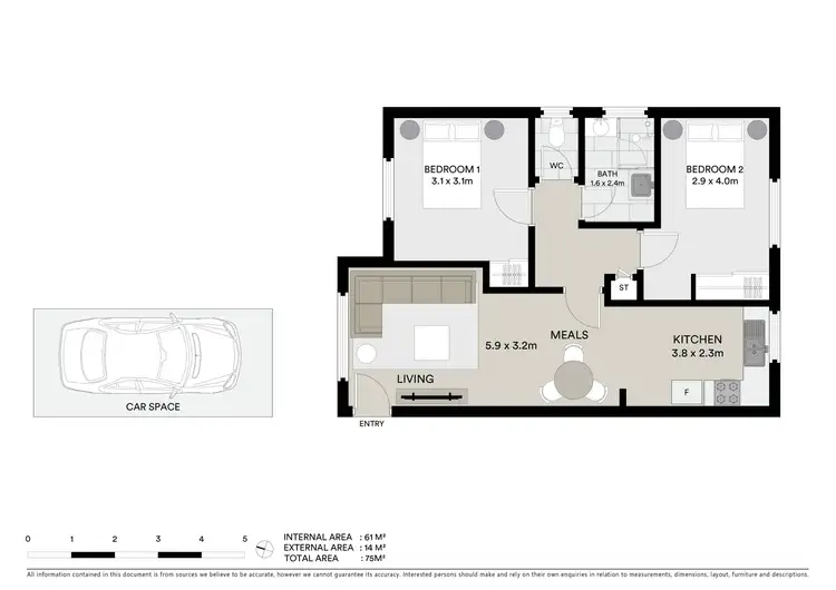 Floorplan of Homely apartment listing, 5/5 Gordon Street, Footscray VIC 3011