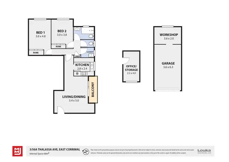 Floorplan of Homely unit listing, 3/50A Thalassa Avenue, East Corrimal NSW 2518