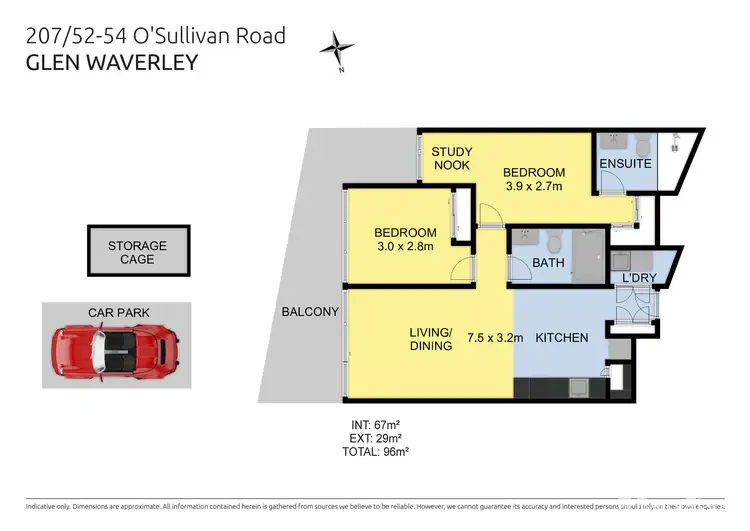 Floorplan of Homely apartment listing, 207/52-54 O'Sullivan Road, Glen Waverley VIC 3150