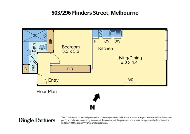 Floorplan of Homely apartment listing, 503/296 Flinders Street, Melbourne VIC 3000