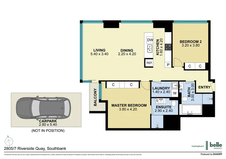 Floorplan of Homely apartment listing, 2805/7 Riverside Quay, Southbank VIC 3006