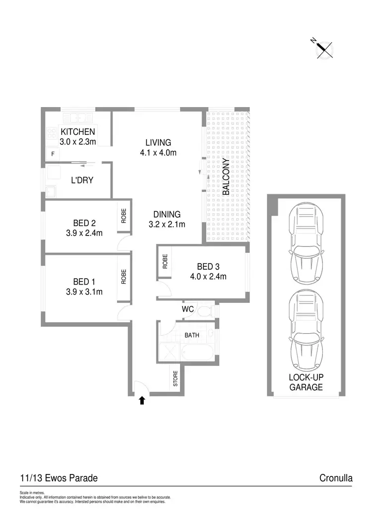 Floorplan of Homely apartment listing, 11/13-17 Ewos Parade, Cronulla NSW 2230
