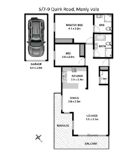 Floorplan of Homely apartment listing, Unit 5/7-9 Quirk Road, Manly Vale NSW 2093