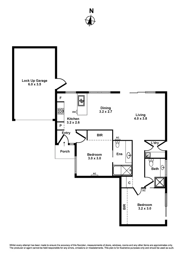 Floorplan of Homely unit listing, 3/64 Corrigan Avenue, Brooklyn VIC 3012