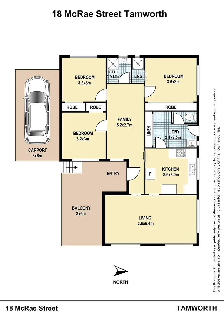 Floorplan of Homely house listing, 18 McRae Street, Tamworth NSW 2340