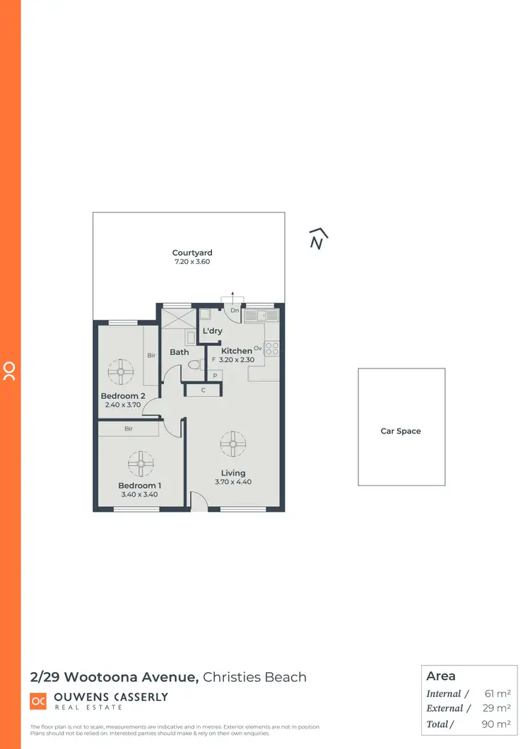 Floorplan of Homely unit listing, 2/29 Wootoona Avenue, Christies Beach SA 5165