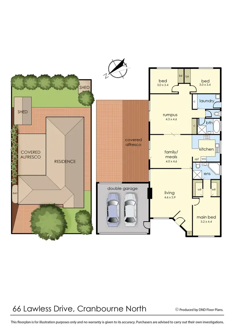 Floorplan of Homely house listing, 66 Lawless Drive, Cranbourne North VIC 3977