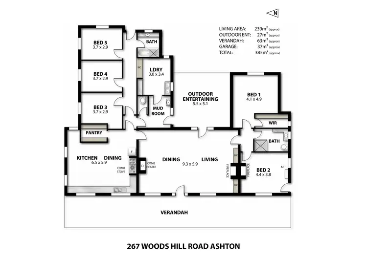 Floorplan of Homely rural property listing, 267 Woods Hill Road, Ashton SA 5137