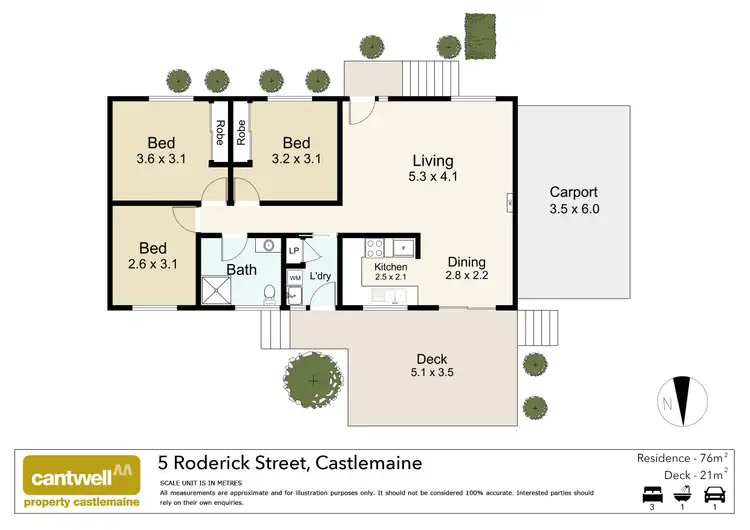 Floorplan of Homely house listing, 5 Roderick Street, Castlemaine VIC 3450