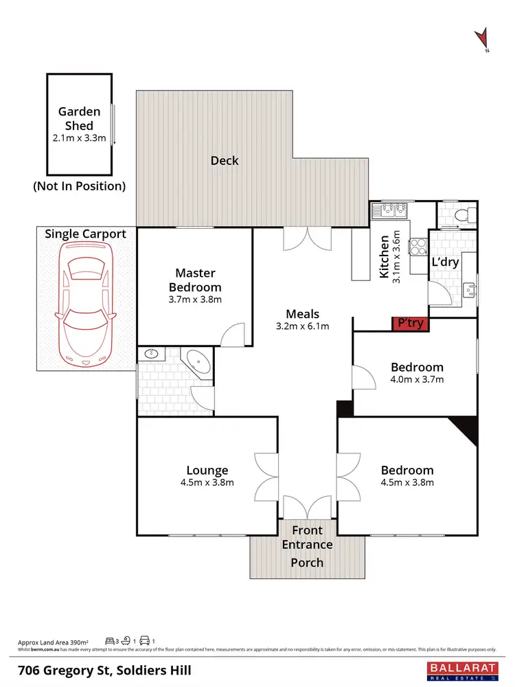 Floorplan of Homely house listing, 706 Gregory Street, Soldiers Hill VIC 3350