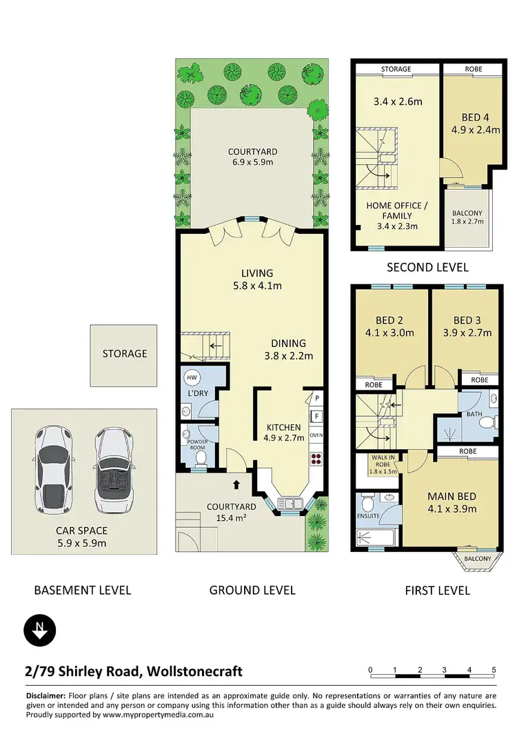 Floorplan of Homely townhouse listing, 2/79 Shirley Road, Wollstonecraft NSW 2065