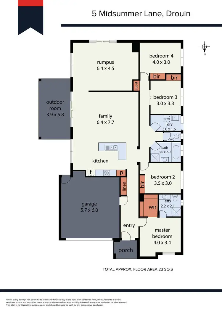 Floorplan of Homely house listing, 5 Midsummer Lane, Drouin VIC 3818